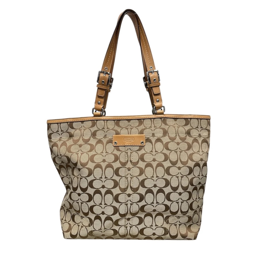 Coach Tan and Brown Signature Tote